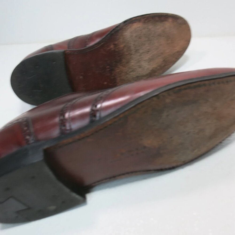 Thom McAn Brogue Leather Wingtip Derby Dress Shoes Men's Footwear Sz 9.5 W - Picture 6 of 7